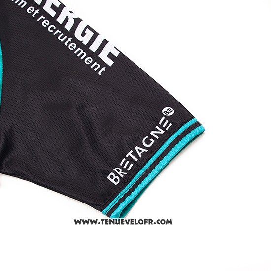 2019 Maillot Ciclismo Vital Concept Bleu Blanc Noir Manches Courtes et Cuissard